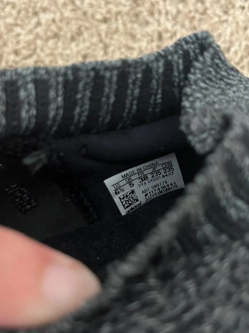 adidas black grey